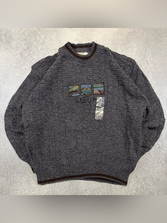 St. John's Bay Other - vintage 90’s St. John’s Bay brown blue blend cotton knit nature sweater